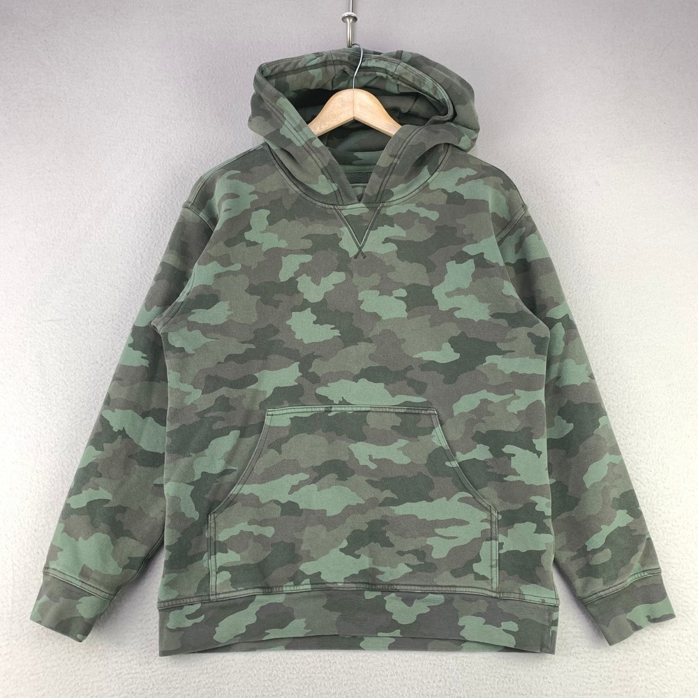 Lululemon All Yours Hoodie Women 6 Green Camo Pullover Fleece‎ Sweatshirt